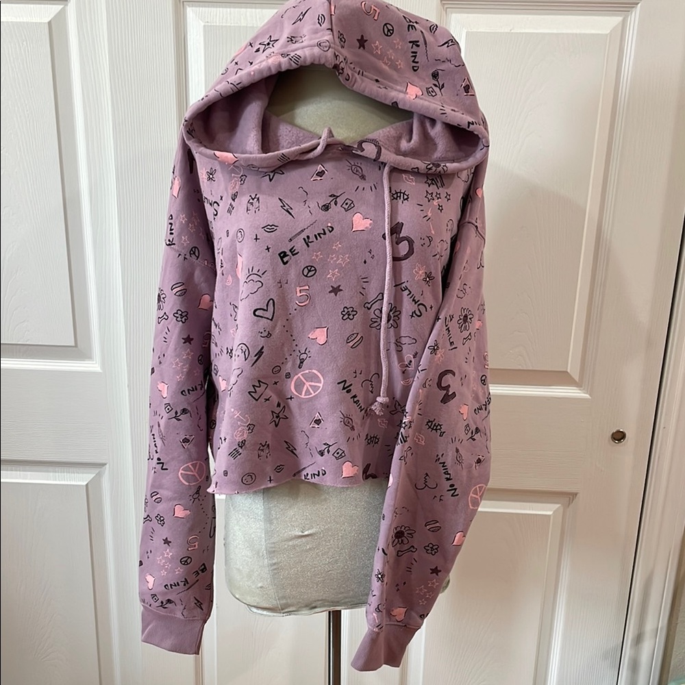 Wild Fable Purple Cropped Hoodie Sweatshirt